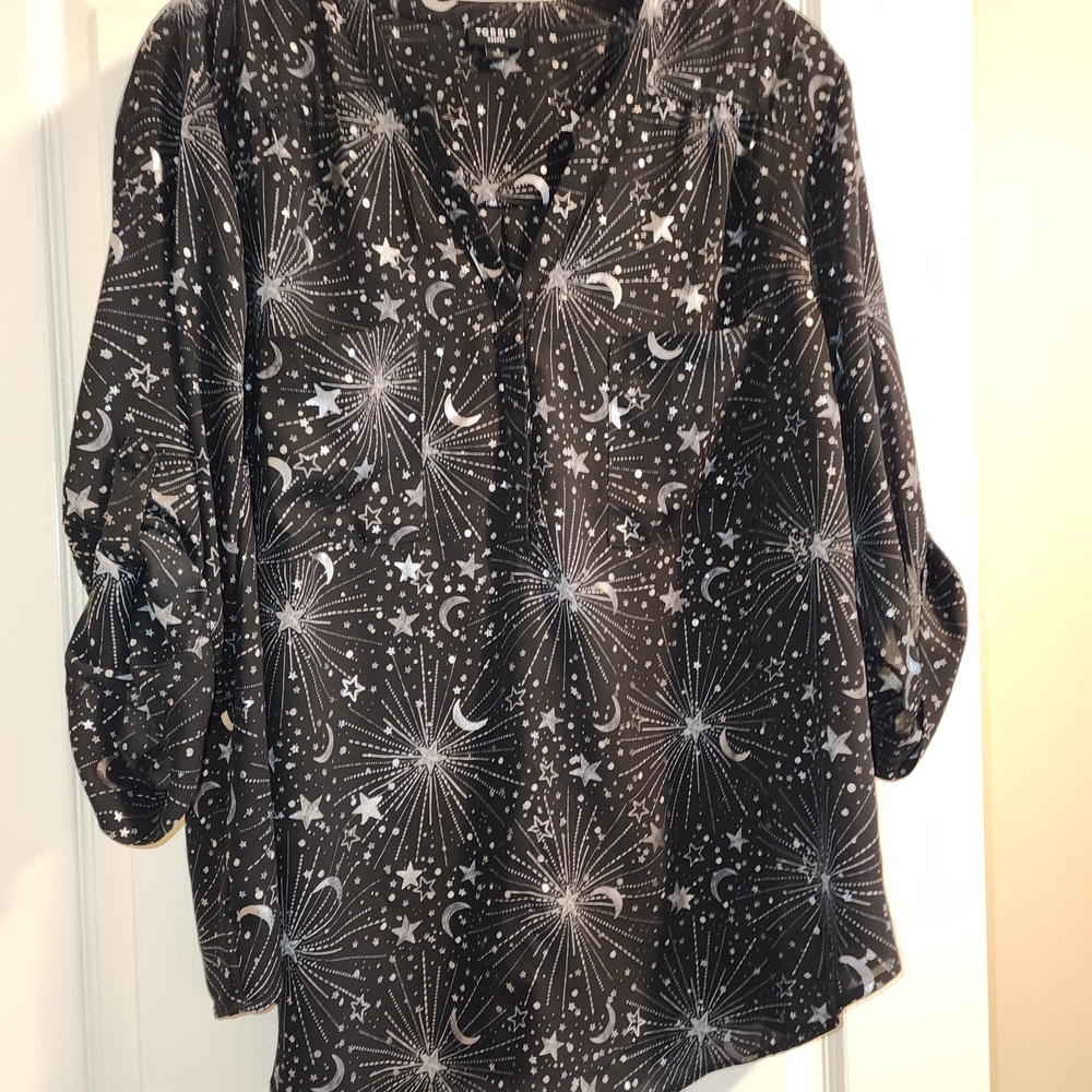 Torrid Black Starburst Blouse